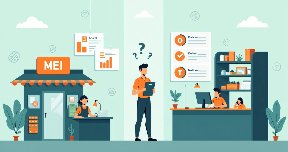 Comparação entre MEI e Simples Nacional para assistência técnica em ilustração corporativa